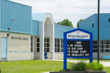 Breton High School is big on technology and has an extensive computer department.  It was the first school to be on the internet by satellite.